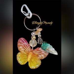 Colorful Butterfly Keychain with Charms